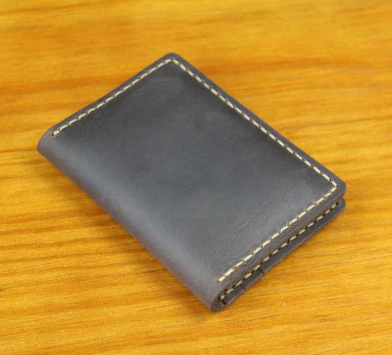 Handmade Crazy Horse Genuine Leather Card Holder Slim Men Business Card Holder Leather Card Wallet Women Card ID Holder Z250621