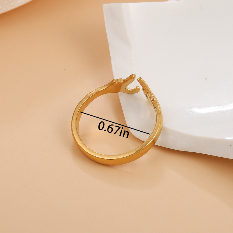 Korean And Japanese Style Couple Heart-Shaped Rings Simple Fashion Fresh Design Open Index Finger Ring