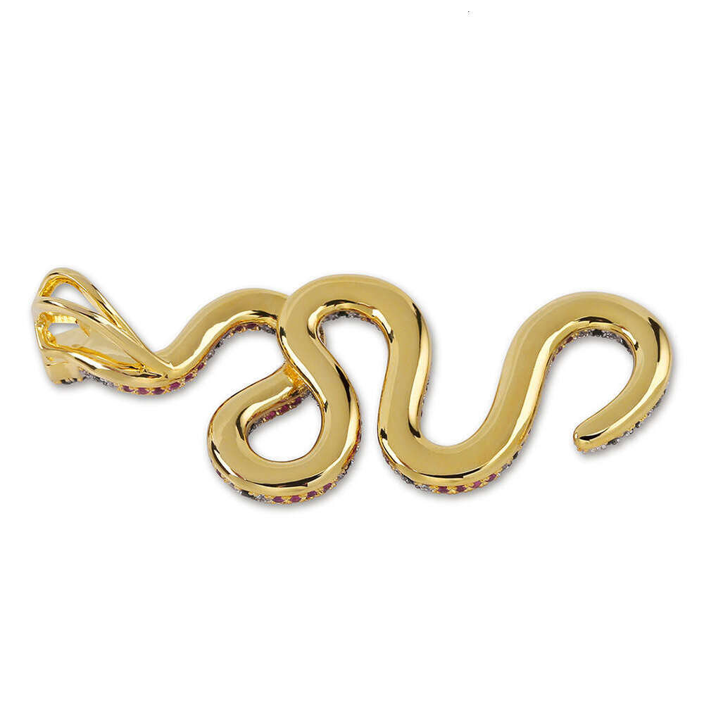 Ins New Hip-Hop Hot Micro-Paved Zircon Colorful Large Snake Pendant Trendy Personality Gold Jewelry