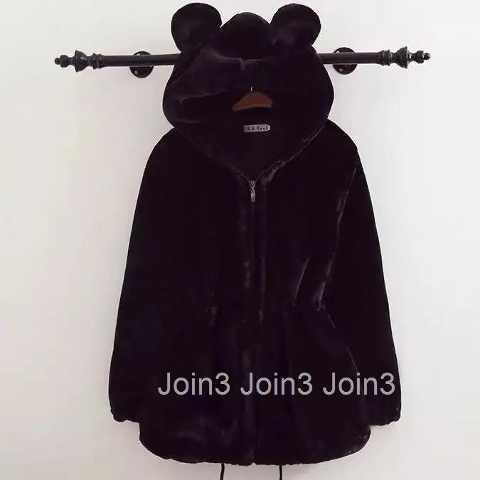 Fur Furry Jackets Women 2025 Winter Clothing Imitation Mink Fur Hooded Drawstraight Slim Waist Coats Thicked Warm Zipper Tops