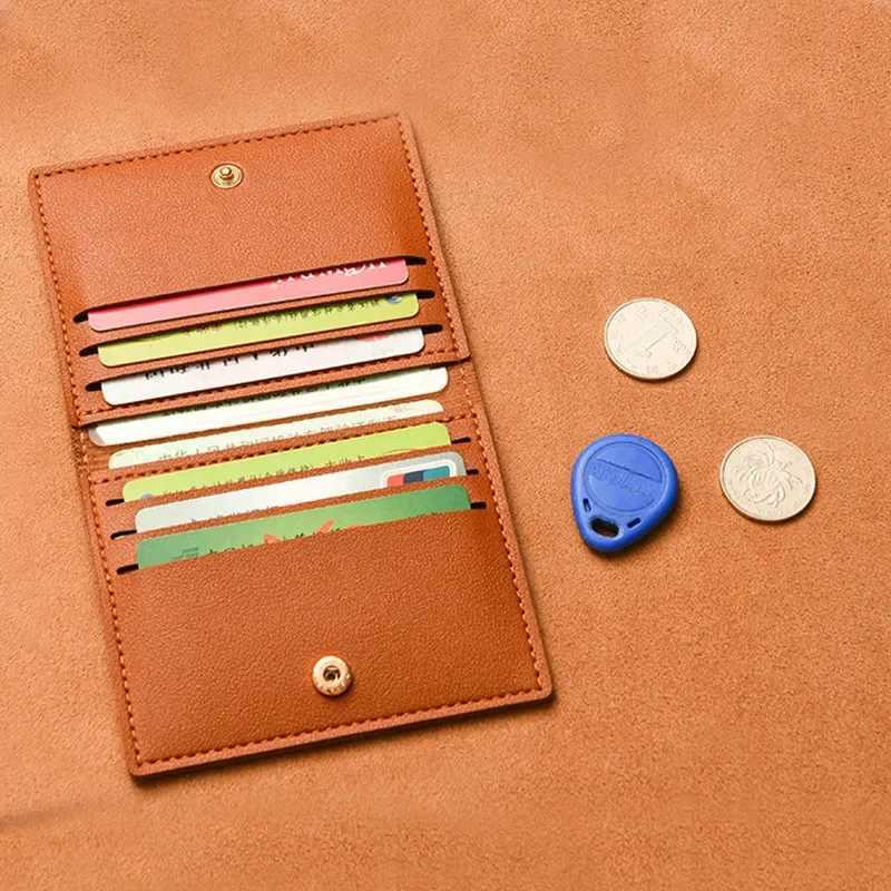 Ultra-thin Small Bank Card Multi Card Slot Card Holder Wallet for Women Men Bag Male Card Holder Solid Leather Wallet Z250621