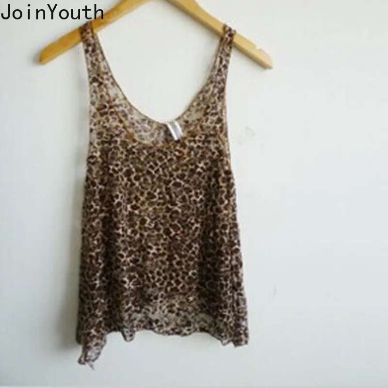 Women Clothing Sexy Leopard Print Vest Oversized Y2k Tops Fashion Summer Loose Camis 2025 Ropa Mujer Gauze Thin Korean Tanks