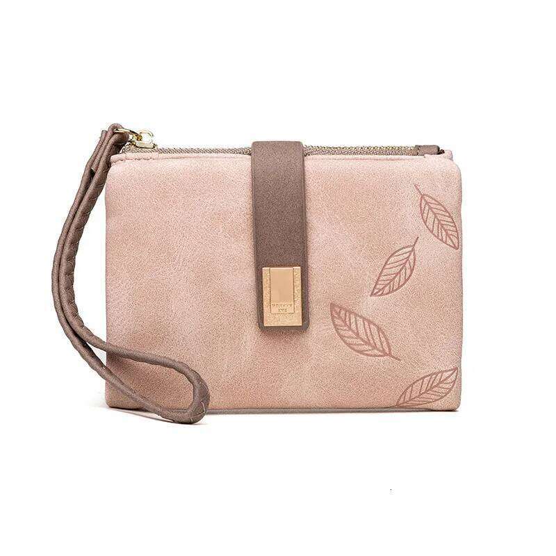 Matte Pu Leather Small Zipper Short Ladies Wallet Wristlet Women Purse Female Coin Pocket Card Holders