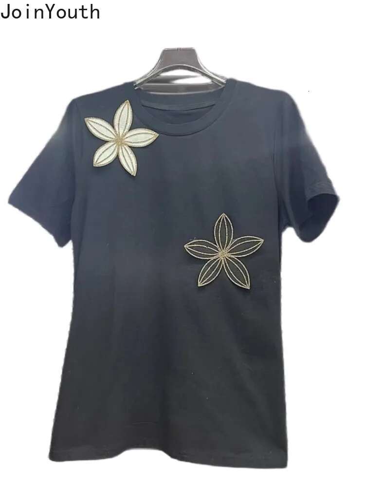 2025 Ropa Mujer Cotton Tshirts Summer Tees Short Sleeve O-neck 3D Floral Camisetas Oversized Tops Casual Fashion T Shirt 63c639