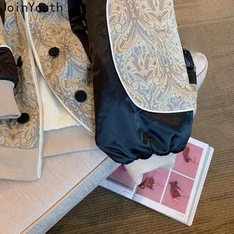 2025 Ropa Mujer Streetwear Contrast Color Jackets Womens Clothing Patchwork Vintage Coats Y2k Tops Casual Fashion Loose Outwear