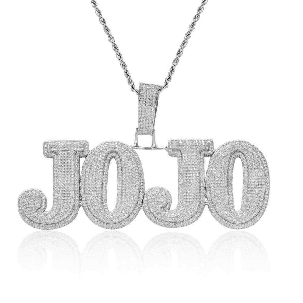 Hip Hop Large Letter Number Splicing Combination DIY Pendant Custom Necklace Exaggerated Unisex Jewelry a5fd
