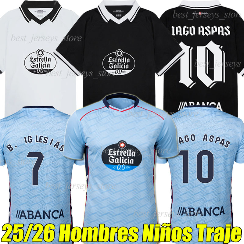 25/26 RC CeltaS de Vigo Soccer Jerseys 2025 B.LGLESIAS LAGO ASPAS ALFON P. DURAN WILLIOT HUGO A. O.MINGUEZA MARCOS A. JAVI RODRIGUEZ men kids kit sets football shirts