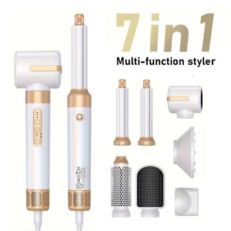 7 In 1 Styler Hair Dryer 1400W Powerful Straightener Brush Hot Comb Set Multi-Style Professional Curling Iron