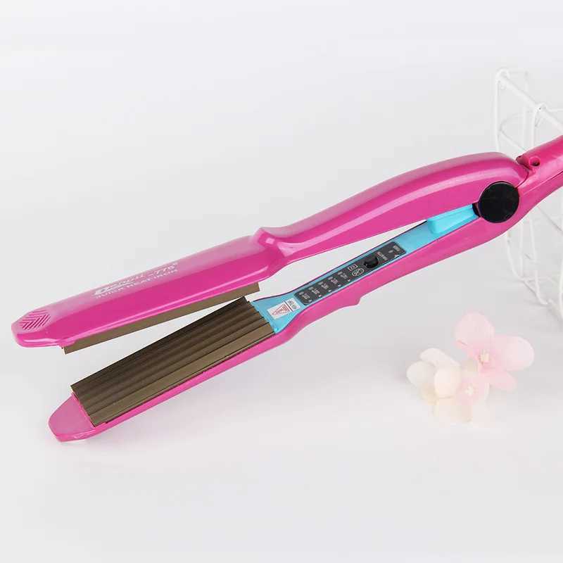 Professional Hair Crimper Curler Dry Wet Use Corrugated Irons Ceramic Curling Iron with Temperature Control Waving ToolXJ250621
