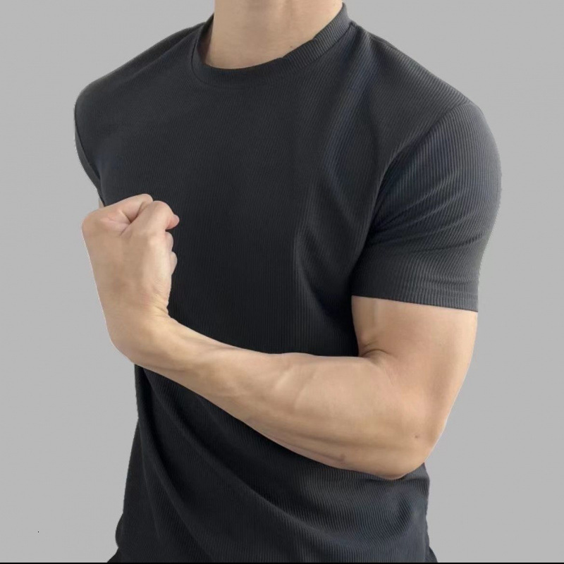 Cuff AdjustmentFitness Sports Short Summer New 280g High-Quality Texture Anti-Wrinkle Quick-Dry T-Shirt