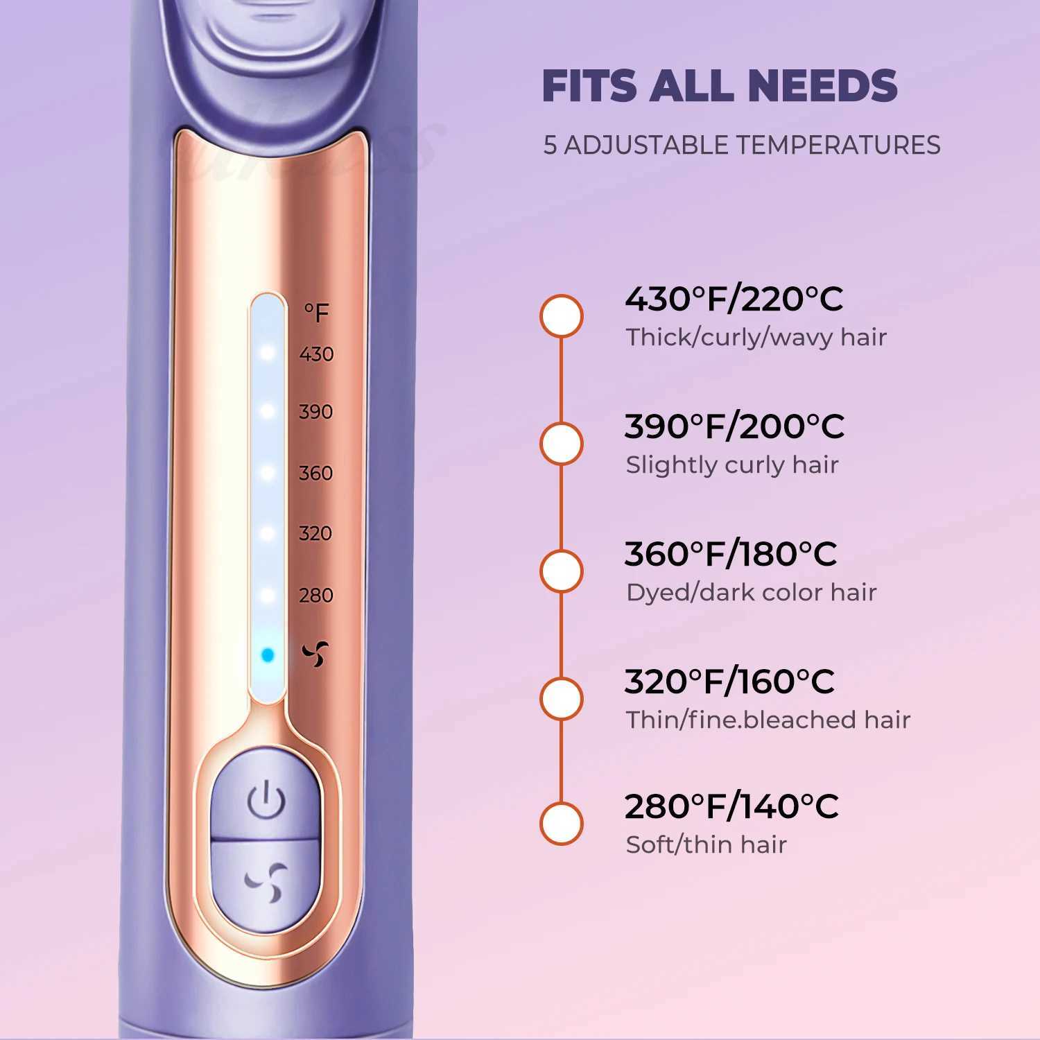 Airflow Styler 2 in 1 Hair Straightener and Curler Cool Air Ceramic Flat Iron Hair Straightening Curling Iron Styling ToolsXJ250621