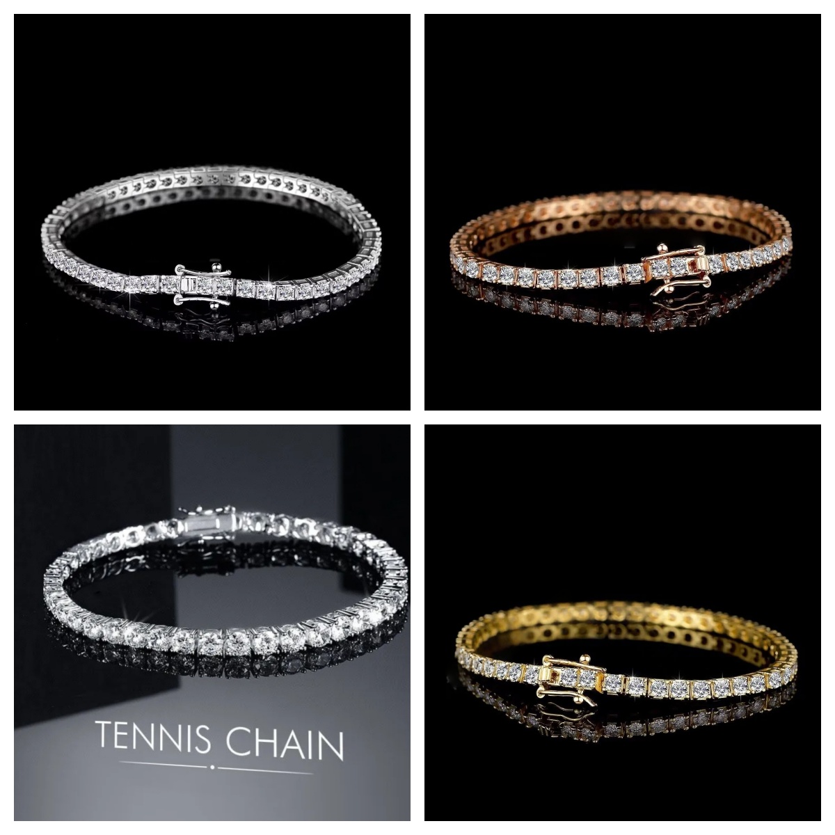 Tennis Chain For Men Women Jewelry hip hop 3mm 7-8 inch iced out diamond sterling sier 4mm 5mm woman tennis chain valentines day gift accessory