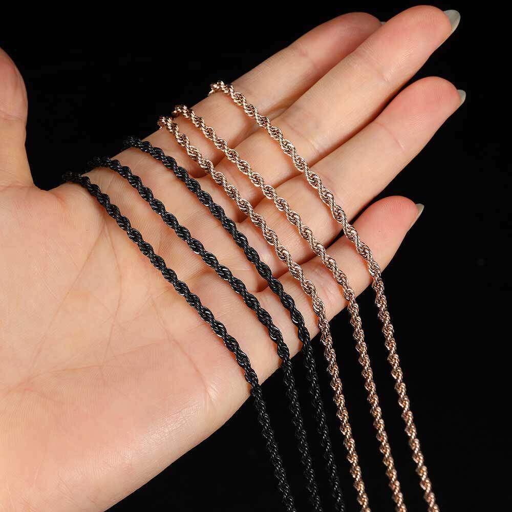 Hip Hop Stainless Twist Trendy Brand Titanium Steel Bracelet Toggle Chain Gold Necklace a5ee