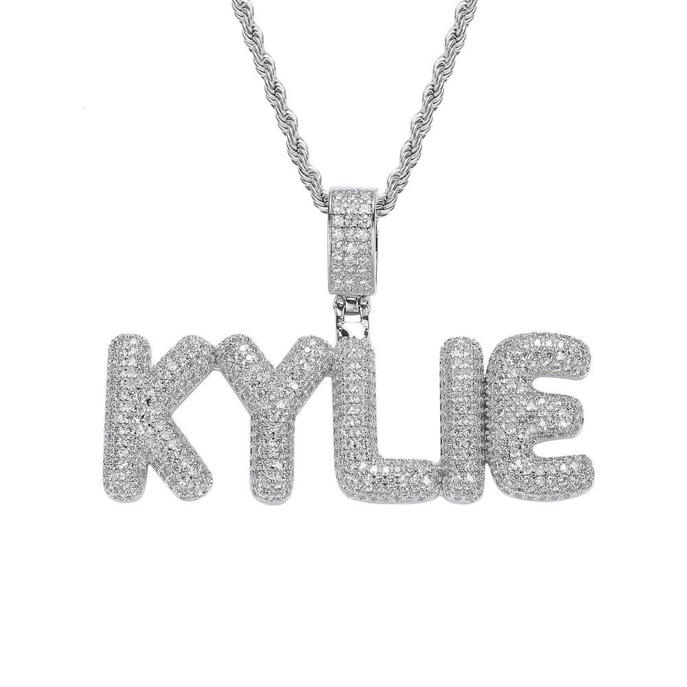 Small English Letter Hip-Hop Pendant Zircon Trendy Brand Personality Creative Splicing Free Combination Necklace a519