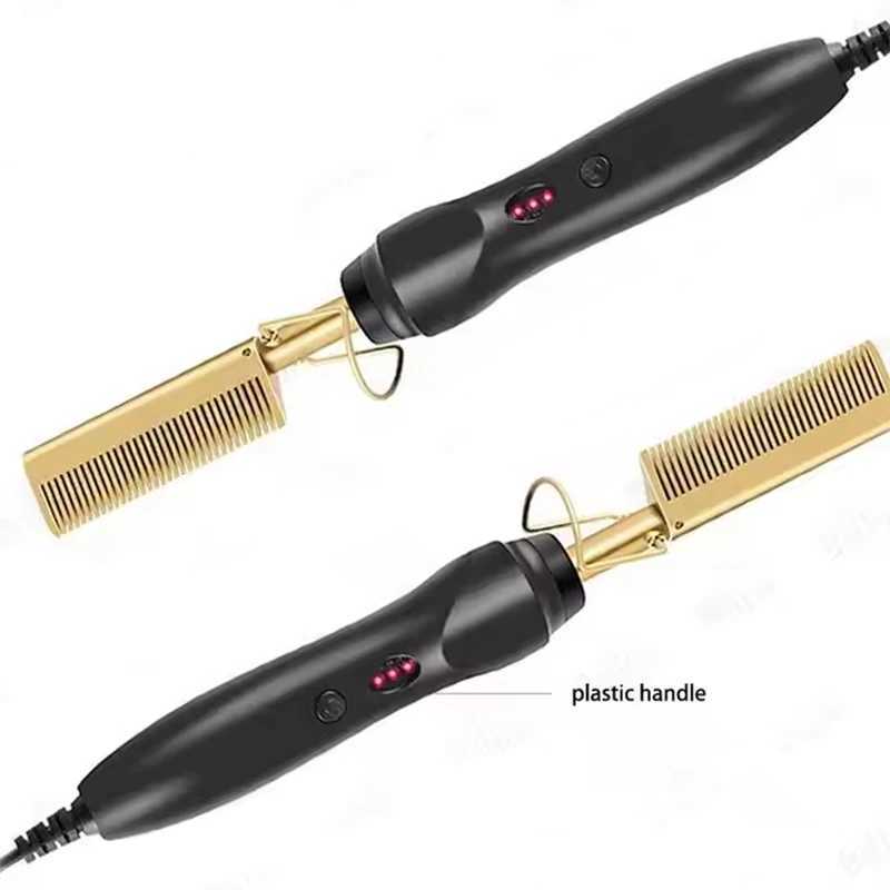Hot Comb Hair Straightener Heating Flat Irons Wet Dry Use Comb Hair Straight Styler Corrugation Curling Iron CombXJ250621