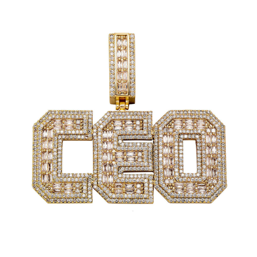 Jin Ao New Hip-Hop Jewelry DIY English Letter Pendant Sharp Double Layer Full Dia Men's Trendy Necklace