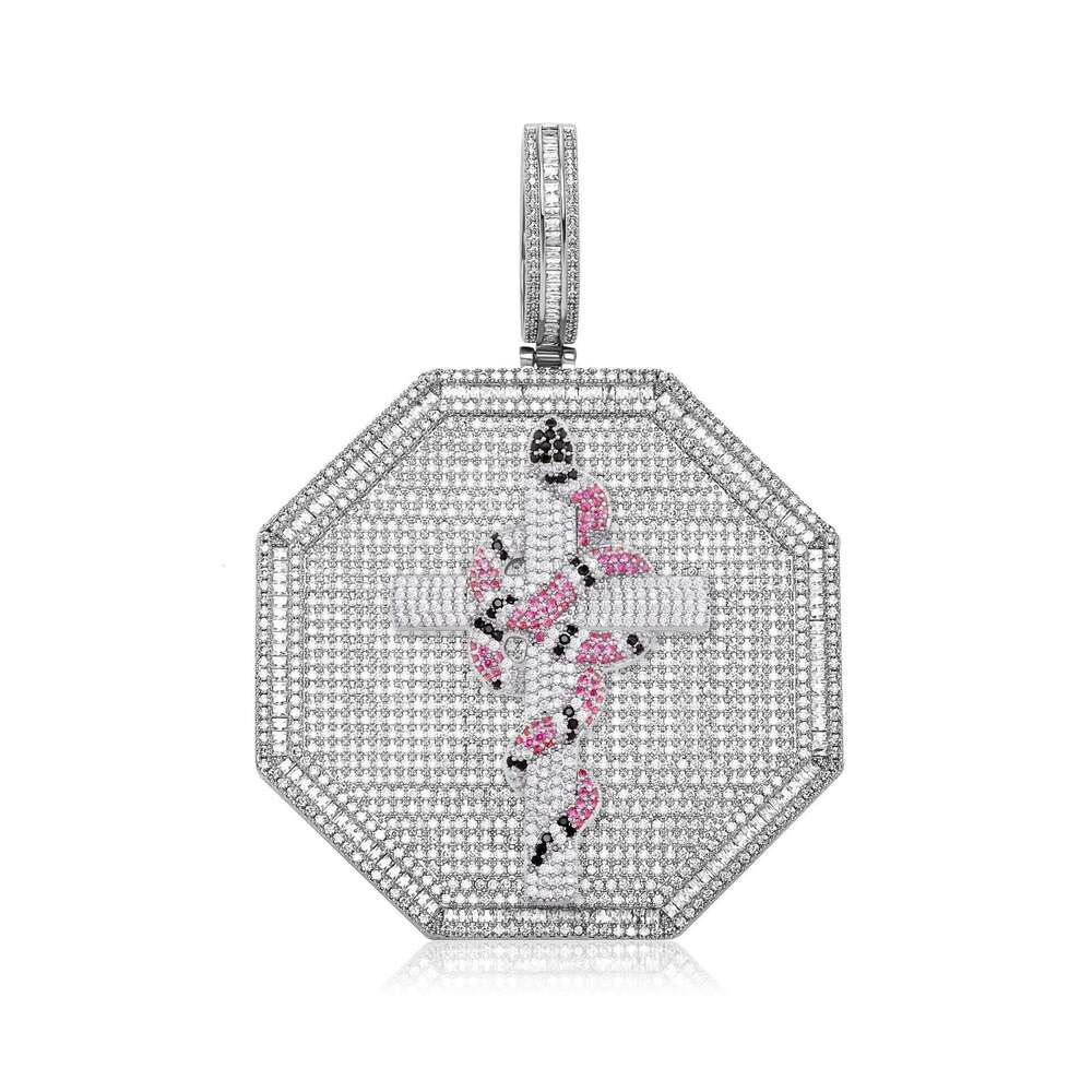 Jin Ao Hip-Hop Large Pendant New Copper Inlaid Zircon Full Dia Spliced Letter Necklace Men's Jewelry