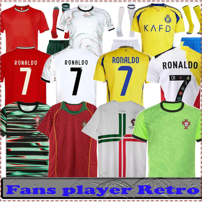 25 26 Al Nassrs FC Portugal Soccer Jerseys Kits Ronaldo 2024 2025 Retro BERNARDO BRUNO FERNANDES Children Athletic Outdoor Apparel Kids Football Shirts duran