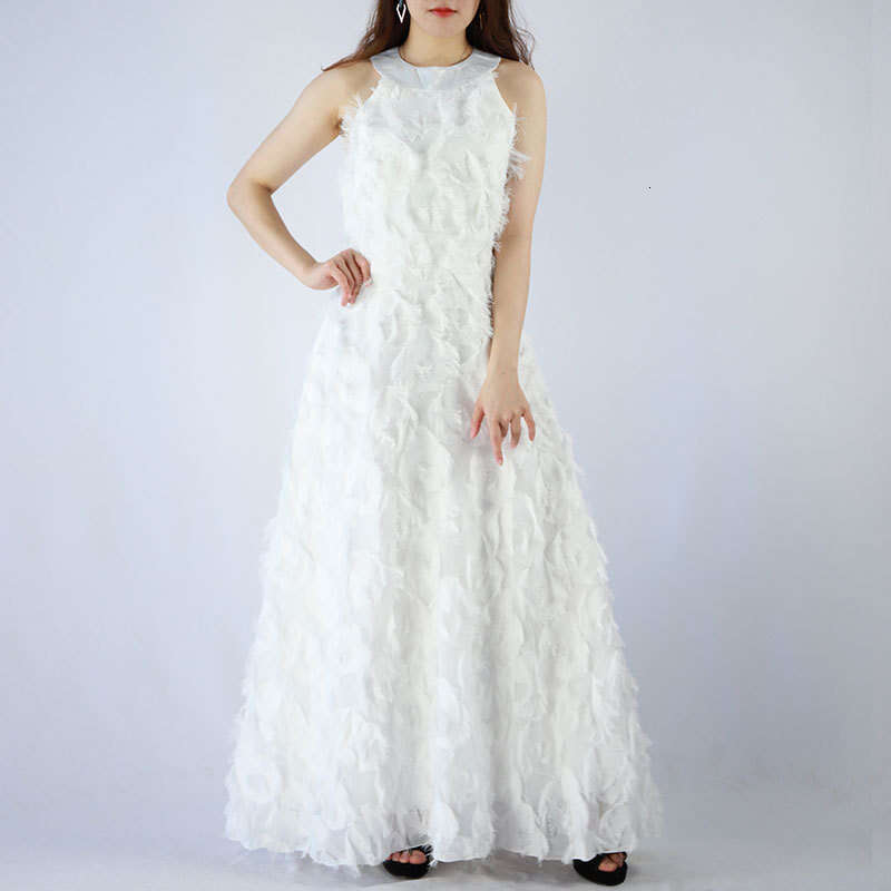 White Skirt Maxi Skirt TANSSHOP New Tassel Feather Halter Neck Off Shoulder Slim Fit Floor Length Summer Dress Long Skirt