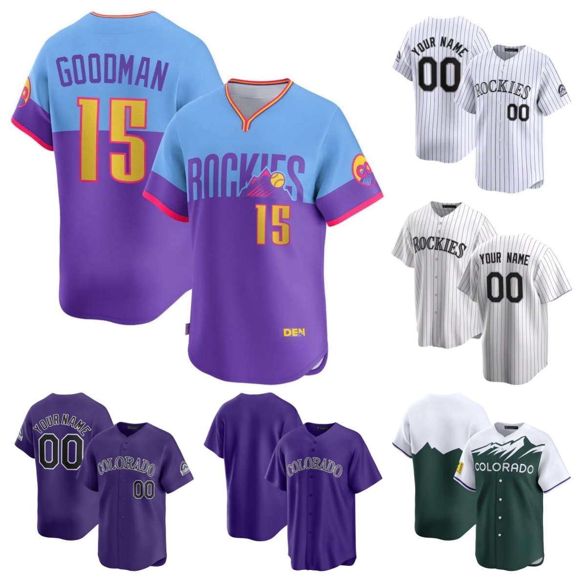 Ethan Holliday Rockies Baseball Jersey Hunter Goodman Ryan McMahon Tyler Freeman Adael Amador Thairo Estrada Sean Bouchard Orlando Arcia All Star Men Women Youth