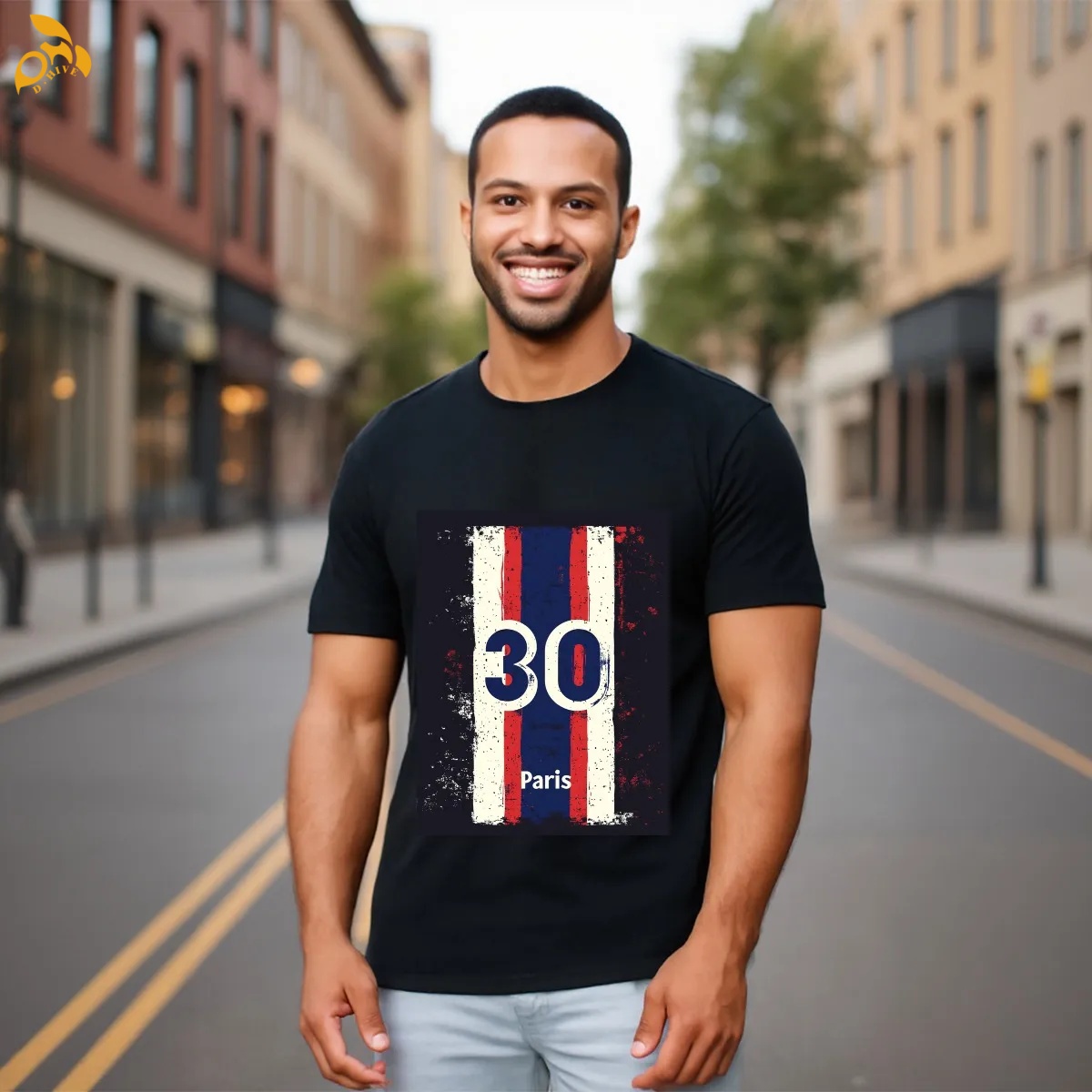 free shipping of customized Trendy Men's round-neck short-sleeved quick-drying T-shirt with exquisite patterns from US