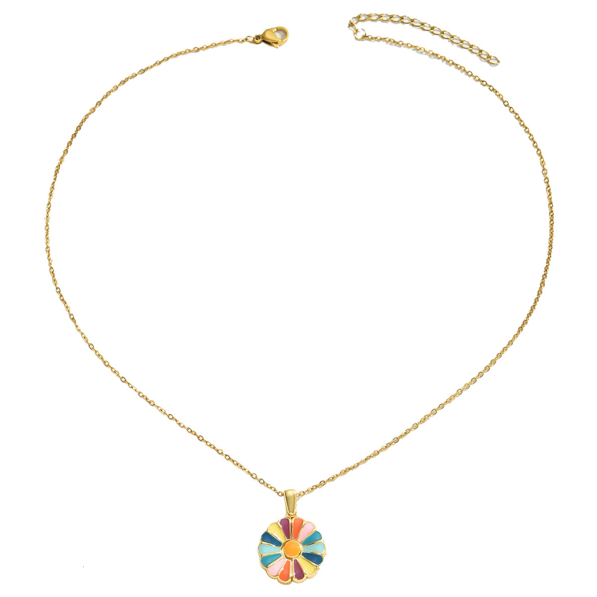 Unique Open And Close Suower Design Personality Oil Drip Craft Clavicle Chain Elegant Necklace