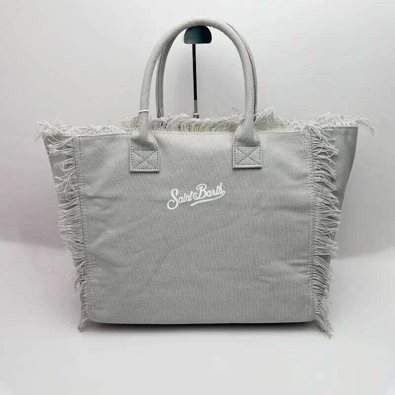 Lightweight New Large Capacity Tote Stylish Comfortable Casual Travel Solid Color Canvas Bag Handmade Tassel Handbag