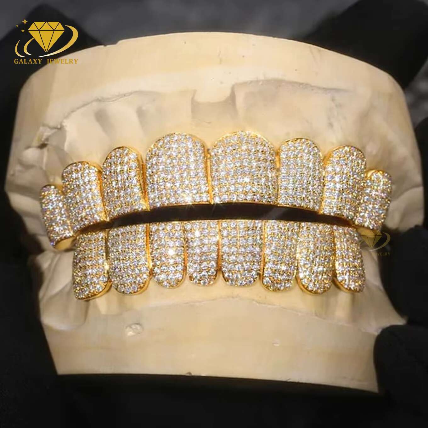 10K 14K 18K Gold Moissanite Grillz Passes Diamond Hip Hop Jewelry 925 Sterling Silver Custom Grillz Top Bottom Teeth Grills