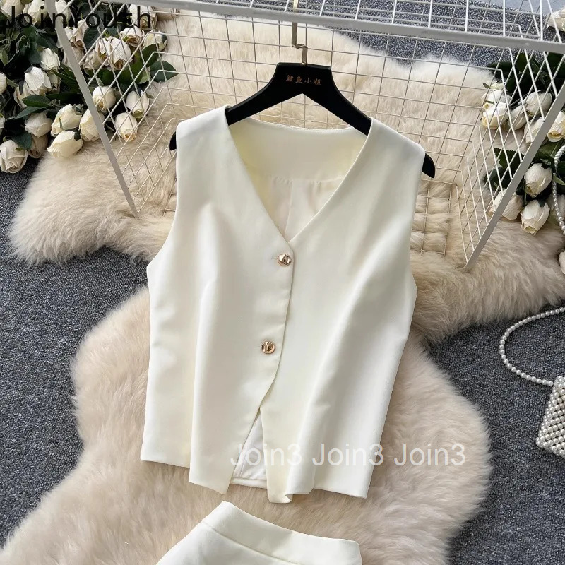 Skirt Outfits Women Clothing Two Piece Sets Sleeveless Vest Coat Patchwork Gauze Bodycon Skirts Suit Fashion Summer Set 63e463