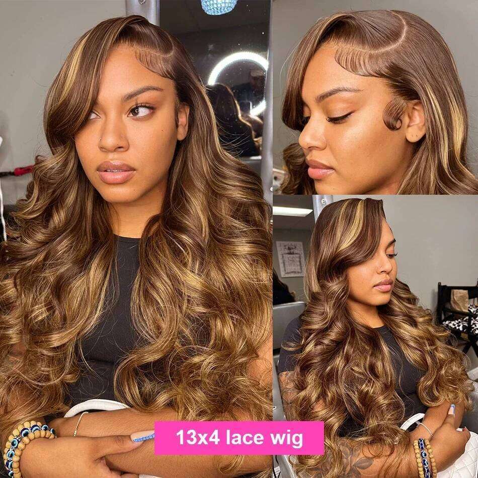 40 Inch Highlight 100% Human 13x6 Hd Frontal Colored Honey Blonde 360 Lace Front Wig Body Wave human Hair Wigs