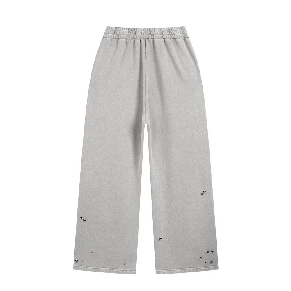 Elastic Waist Torn Pants Trousers with Frayed Ripped Holes for Women Men Distressed Grunge Y2k Goth Loose Sweatpants Streetwear 250616