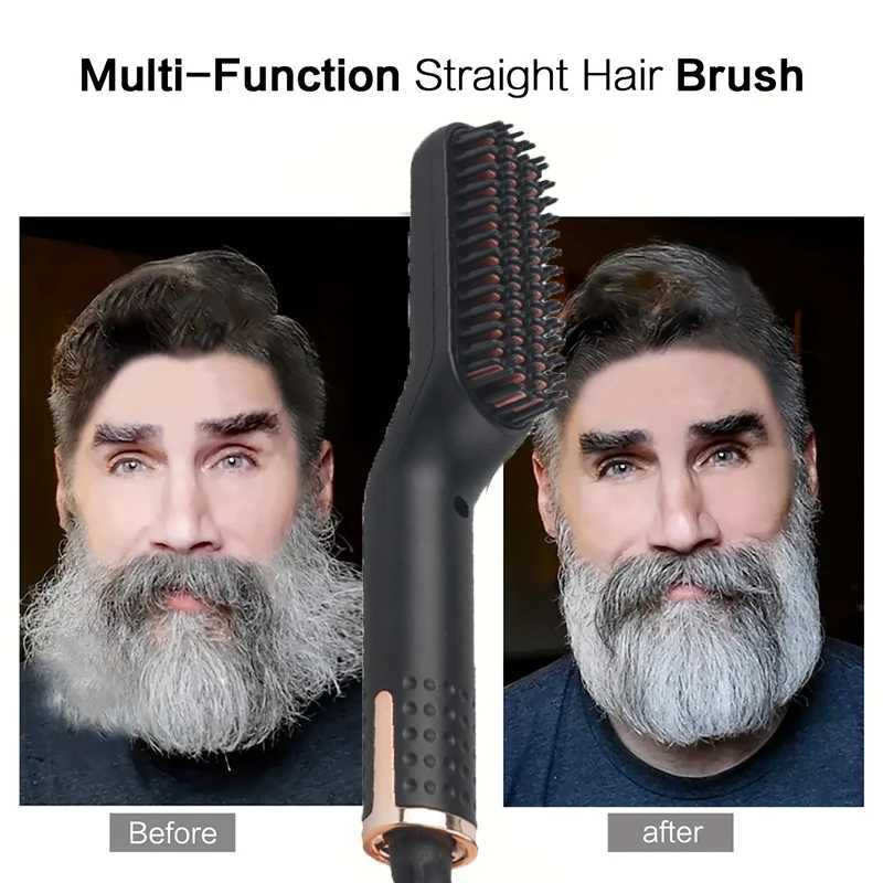 New Multi-Speed Electric Straightening Comb Hair Straightener Hot Comb Hair Curler Quick Styler Beard Comb Electric For HairXJ250621
