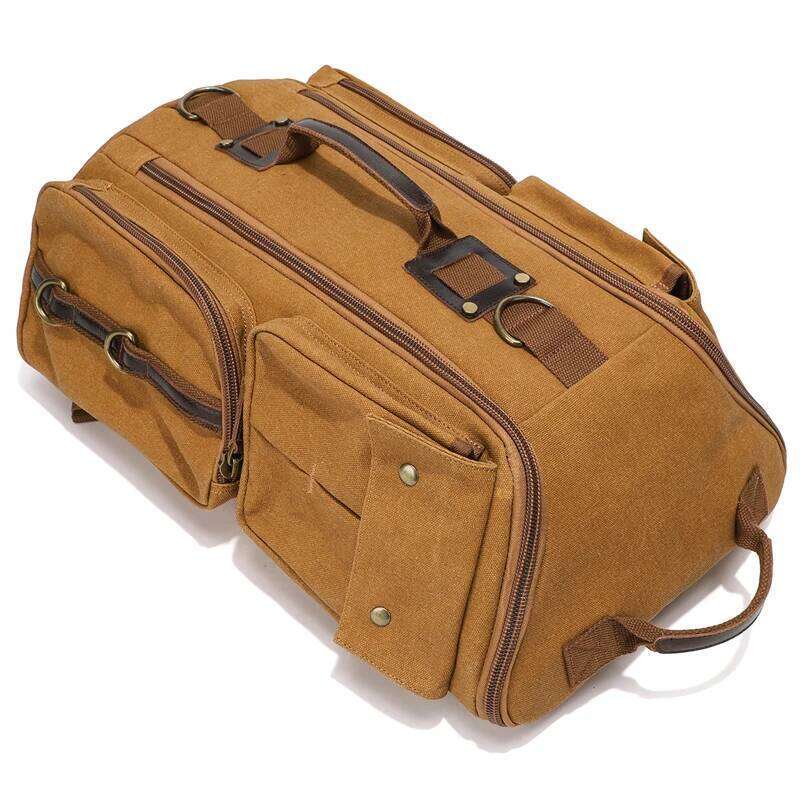 Men's Vintage Waxed Canvas Waterproof Large Capacity Carry-On Travel Backpack 16 inch Laptop Bag for Men Women