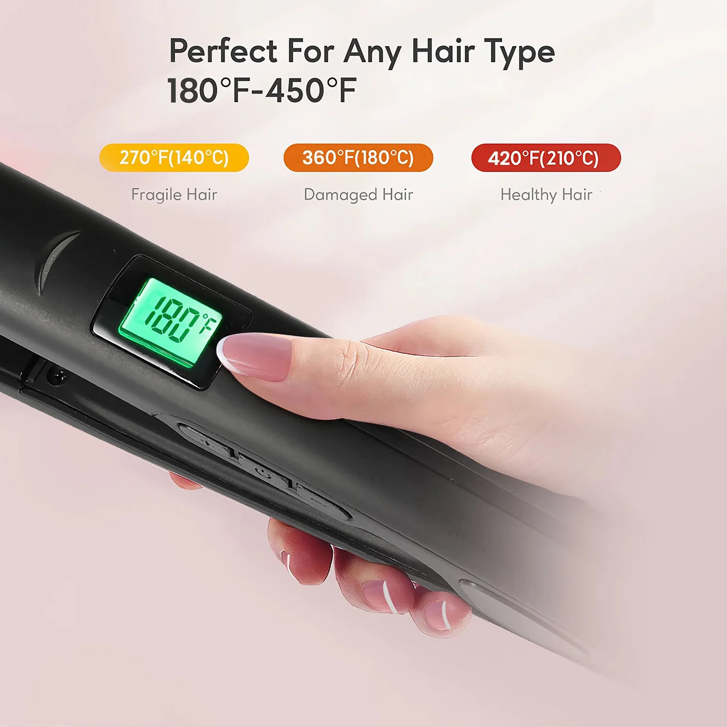 2025 KIPOZI Professional Flat Iron Hair Straightener with Digital LCD Display Dual Voltage Instant Heating Curling Iron 250529