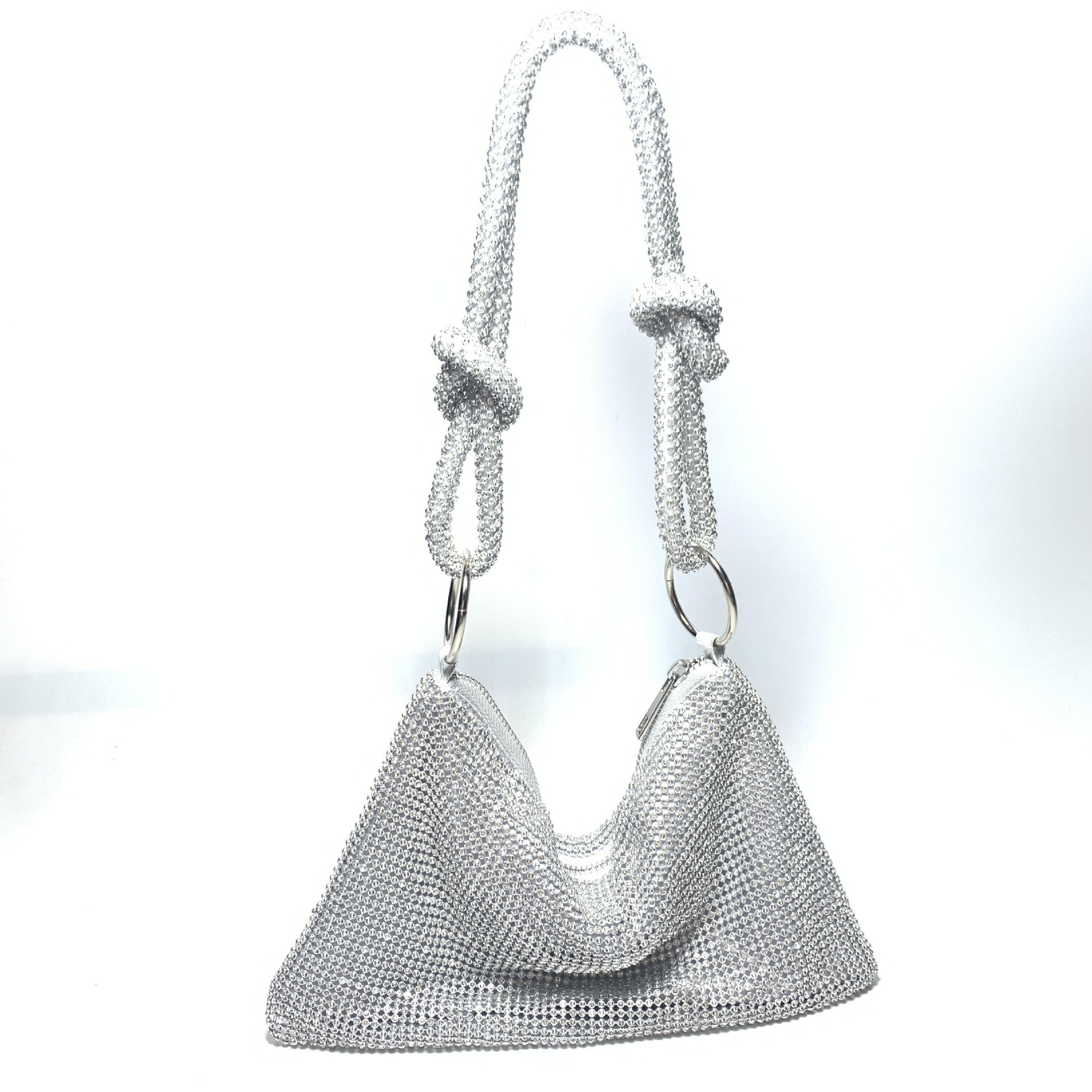Free Shipping 2025 New Designer Bag Trendy Sparkling Knotted Rhinestone Handmade Underarm Evening Bag Full Trendy High-quality Shopping Bags