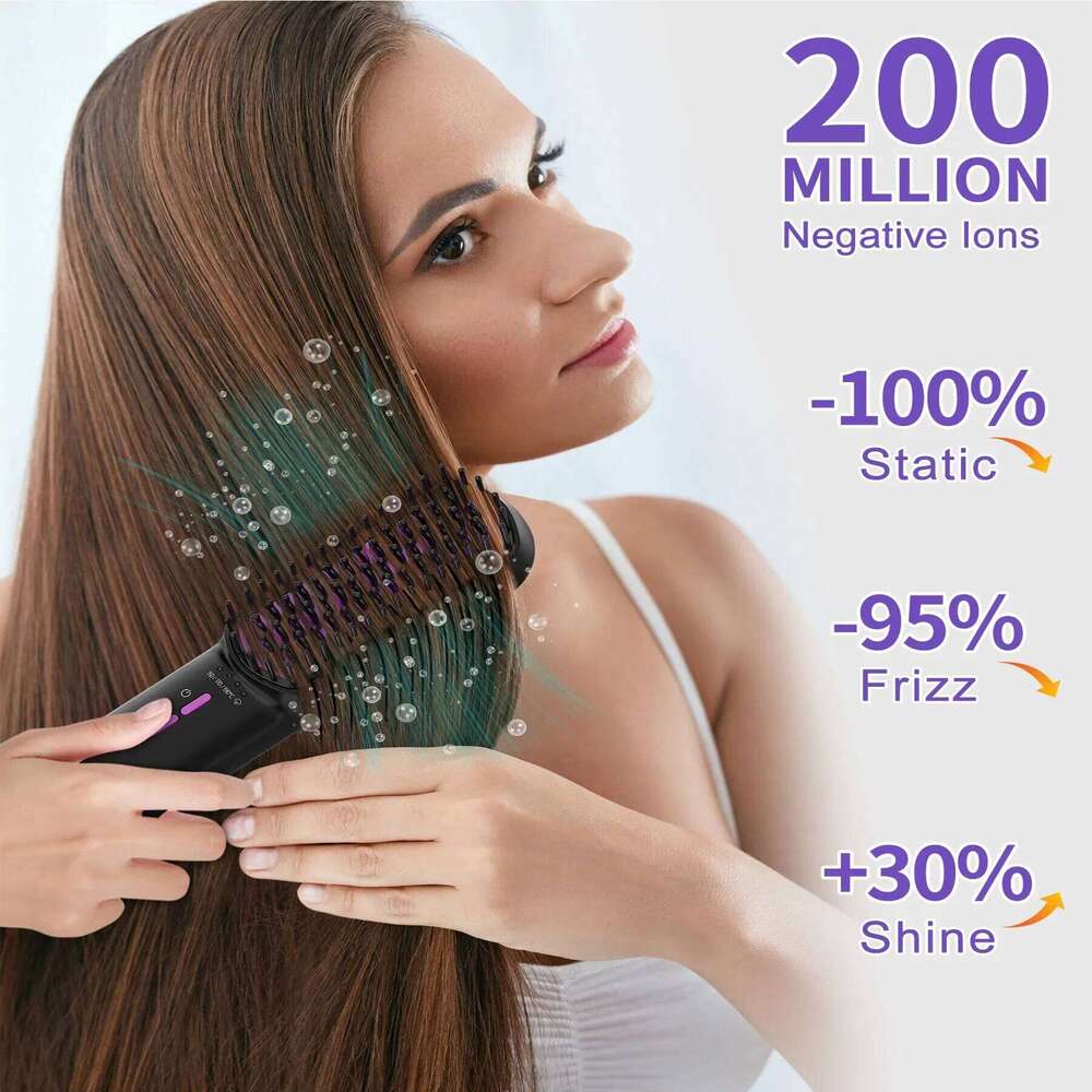 Hot Straightener Electric Negative Ion Heating Comb For Men Beard Straightening Brush Wet Dry Use Quick Hair Styler