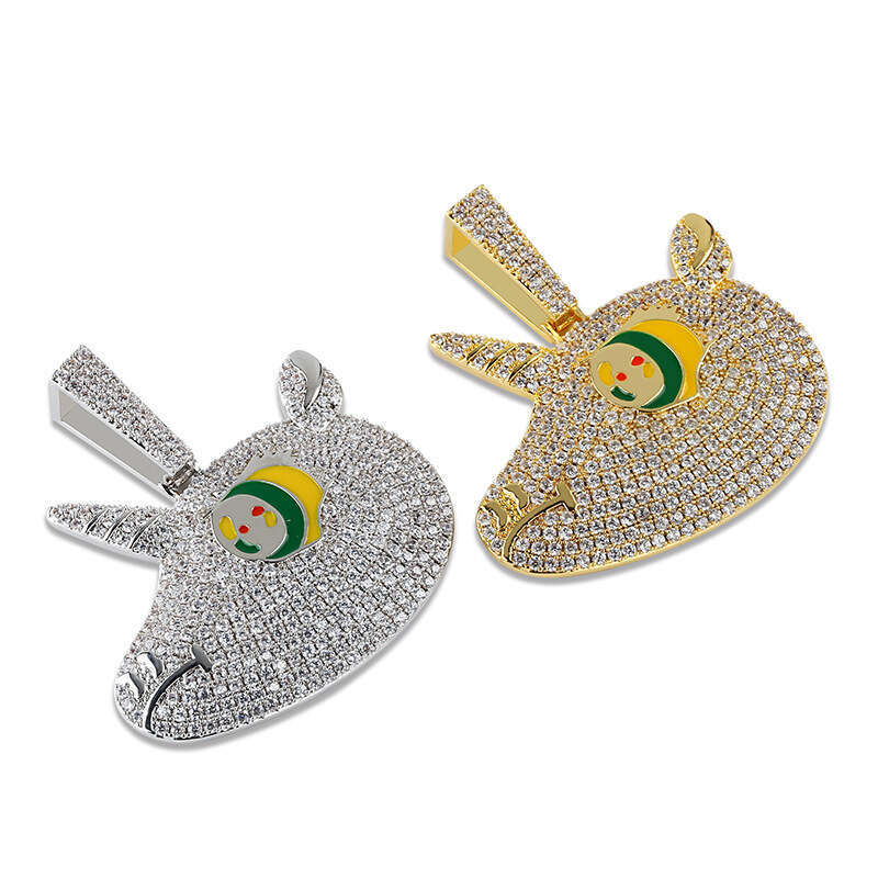 Hip Hop Cute Colorful Big Eyes Unicorn Pendant Micro Paved Zircon Unisex Trendy Accessory