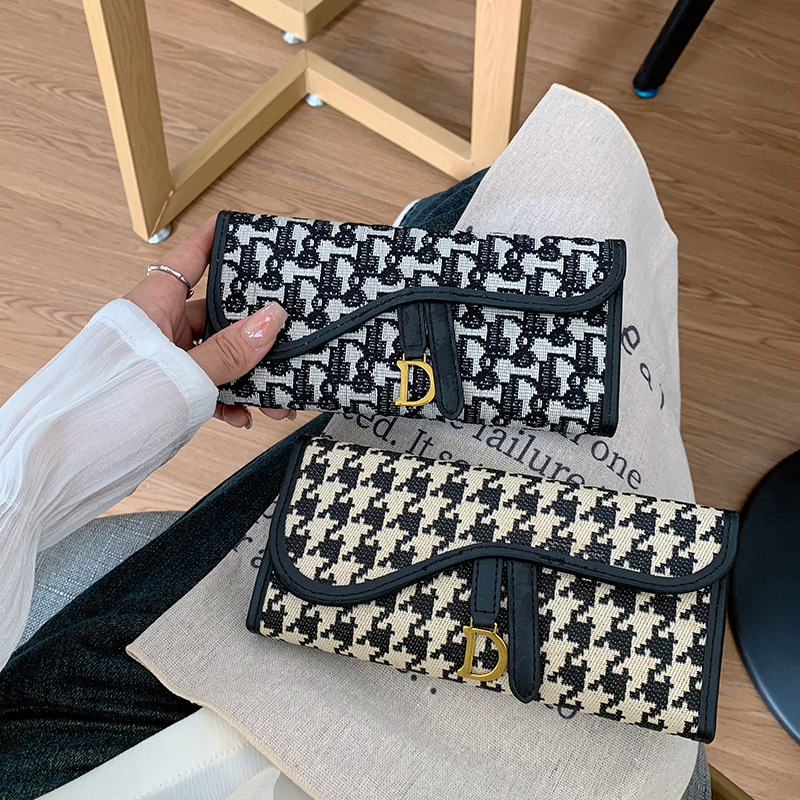 New Luxury Wallet Unisex Travel Uxury Wallet Classic Canvas High Capacity Zipper White Multicolor Coin Pocket ID Window Coin Purse
