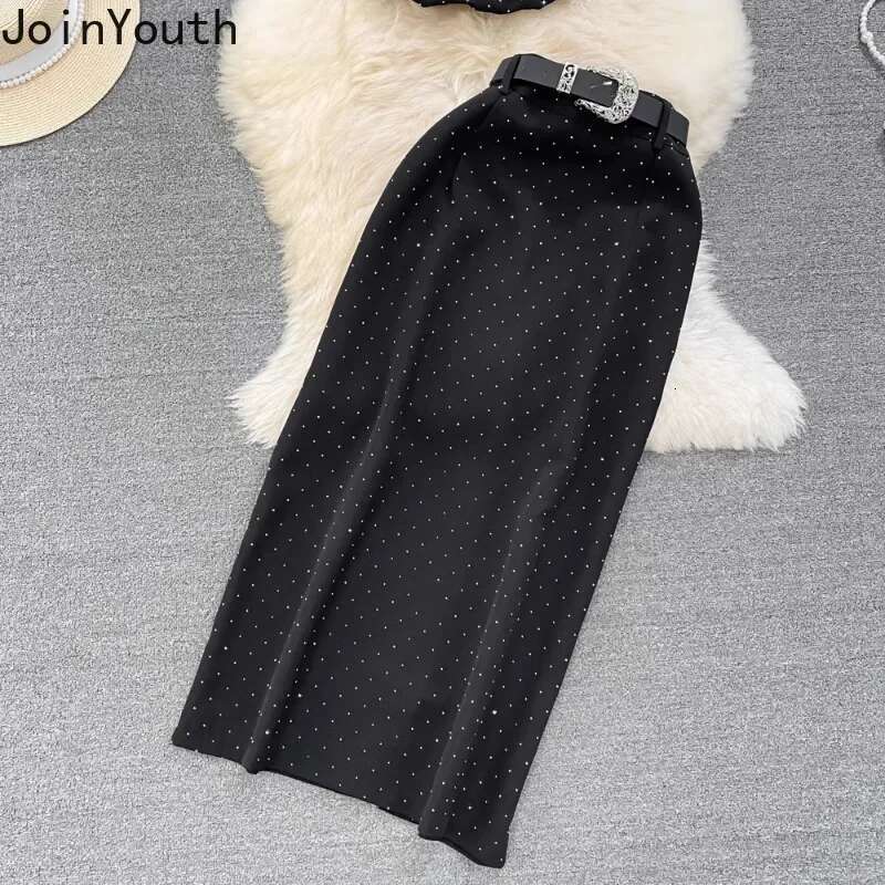 Temperament Women Clothing 2 Piece Set Polka Dot Chiffon Shirt High Waist Tunic Bodycon Skirt Outfits Roupas Femme Summer Suit