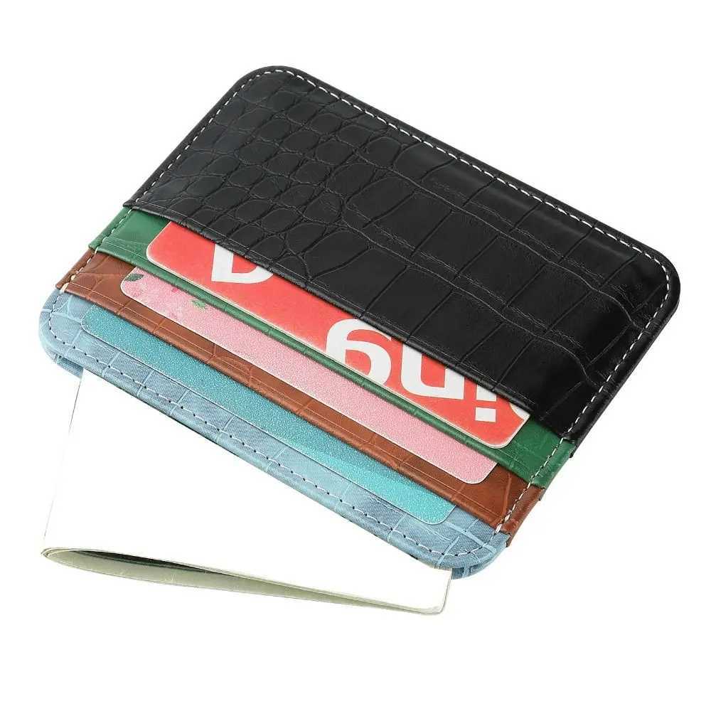 Ultra-thin PU Leather Sleeve Card Storage Double-sided Card Holder Organizer Coin Pouch Wallet Card Protector Z250621