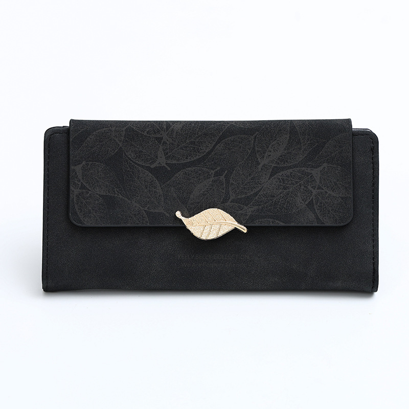 Free Shipping Designer Amazon Cross-border Large Capacity Long Style Luxury Bag European And American Retro Women's Matte Leaf Wallet Clutch Card