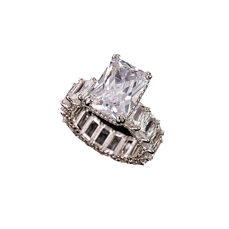 Choucong Sparkling Top Sell Elegant Luxury Jewelry 18K White Gold Fill Radiant Shape White 5A Cubic Zircon CZ Diamond Party Eternity Women Wedding Bri