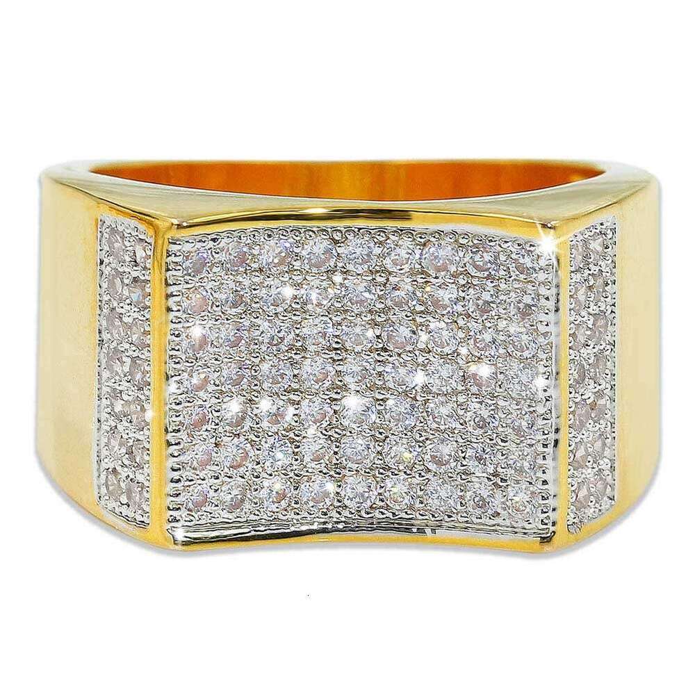 Live New Micro Paved ICED OUT RING Personality Creative Men's Hip Hop Ring