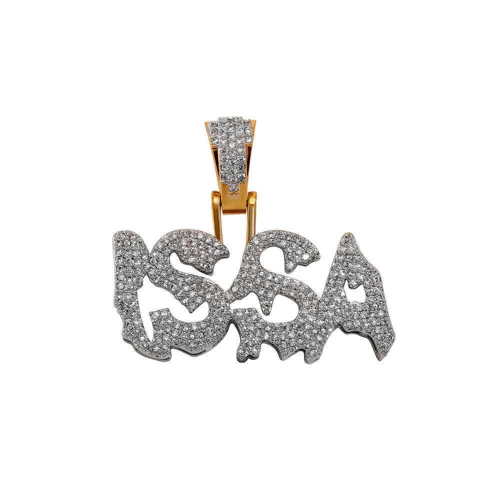 English Alphabet Full Dia Pendant Necklace for Men and Women, Trendy Ins Style