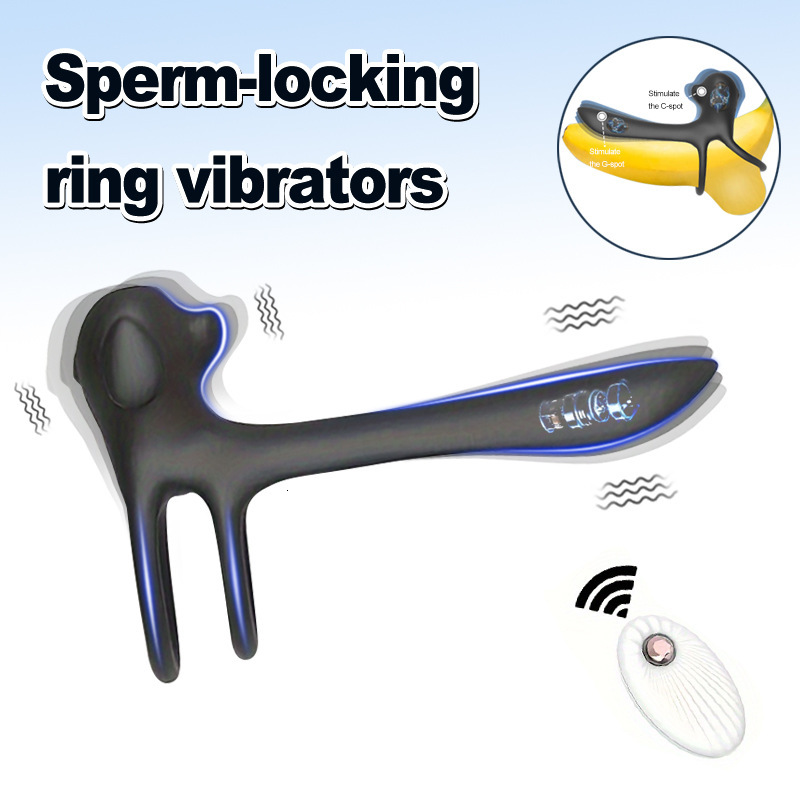 Male and Female Couple Synchronized Delayed Ejaculation Double Ring Sleeve Adult Sex Wearable Toys