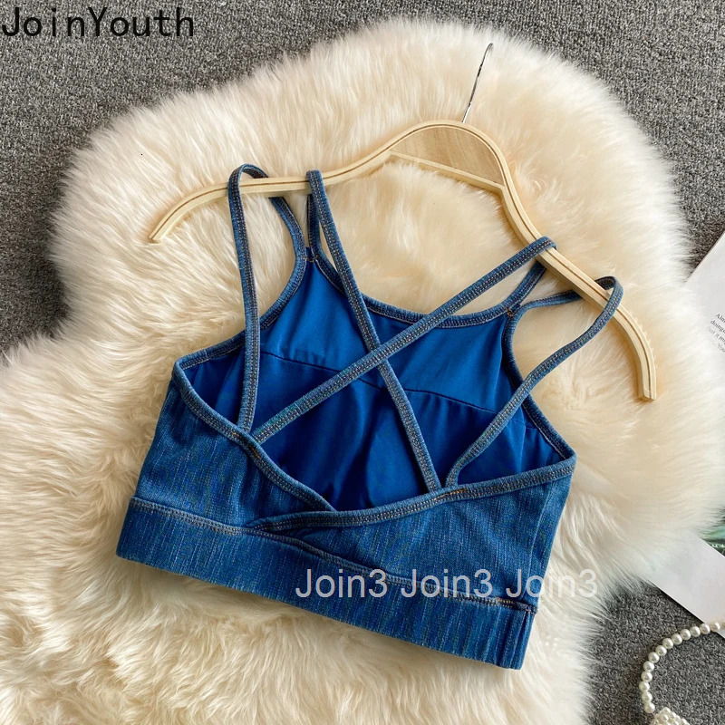Denim Vest for Women Streetwear Fashion Korean Camis 2025 Ropa Mujer Sexy Backless Tunic Sleeveless Tanks Harajuku Cropped Tops