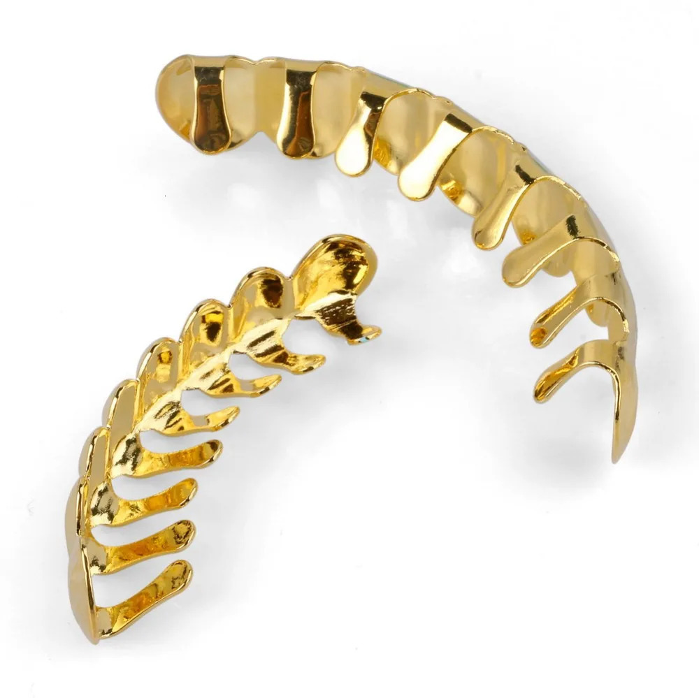 TOP Fit Gold Silver Color DCut Top Bottom Teeth With Silicone Hip Hop Rock Jewelry Christmas Gift 250613