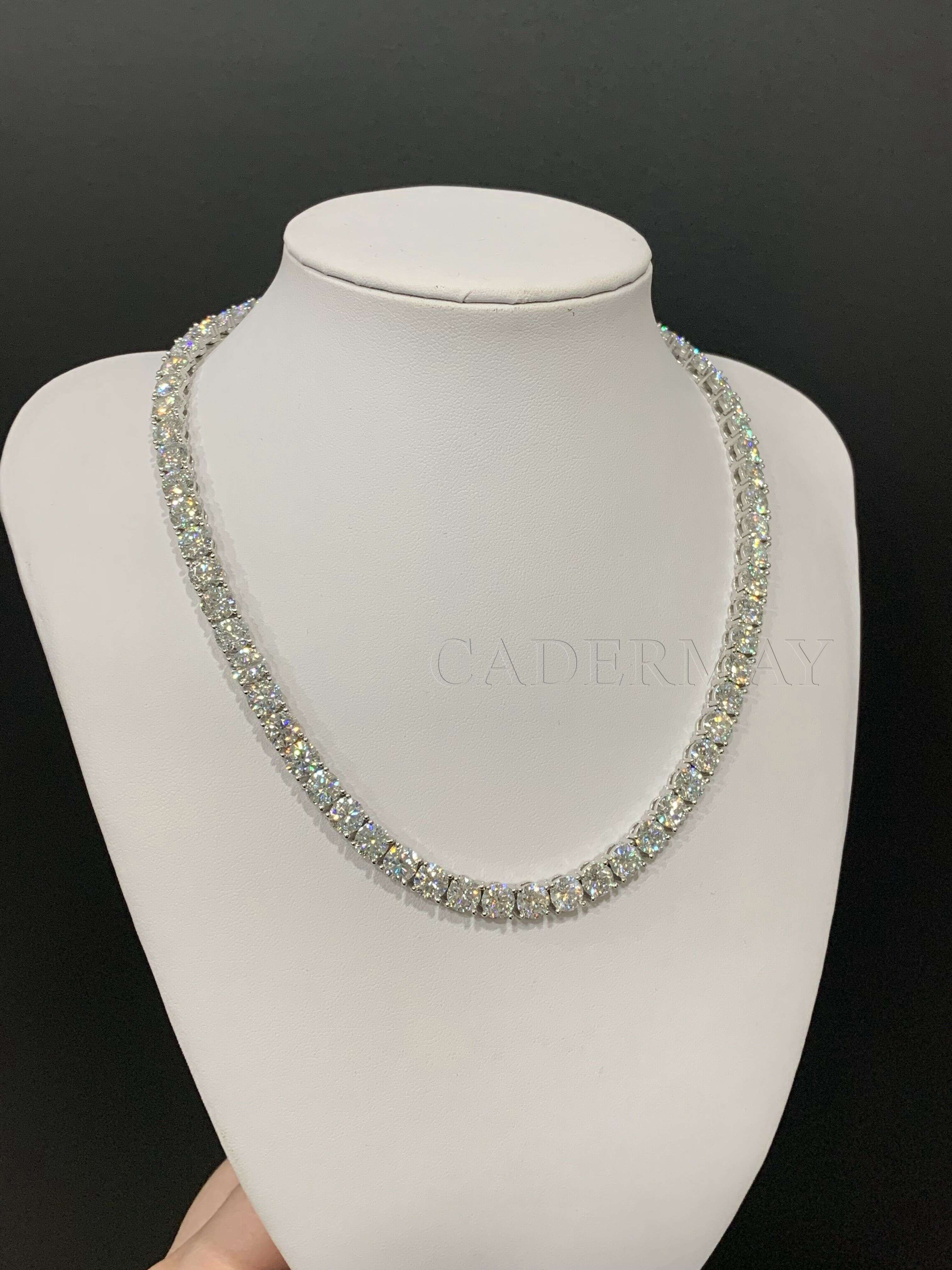 Moissanite Tennis Chain Iced Out 925 Sterling Silver 6mm D VVS Moissanite Tennis Necklace Moissanite Chain for Hip-Hop Jewelry