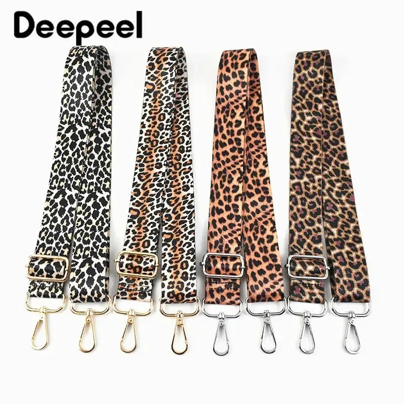 Deepeel 3.8cm Leopard Print Wide Shoulder Straps Wallet Tapes 80-140cm Adjustable Crossbody Womens Long Bags Strap Accessories 250617