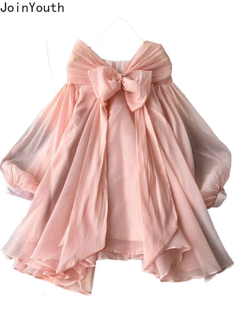 Sweet Blouses Women Clothing Slash Neck Temperament Tops 2025 Blusas Mujer De Moda Fashion Bow Irreguar Summer Blouse Shirts